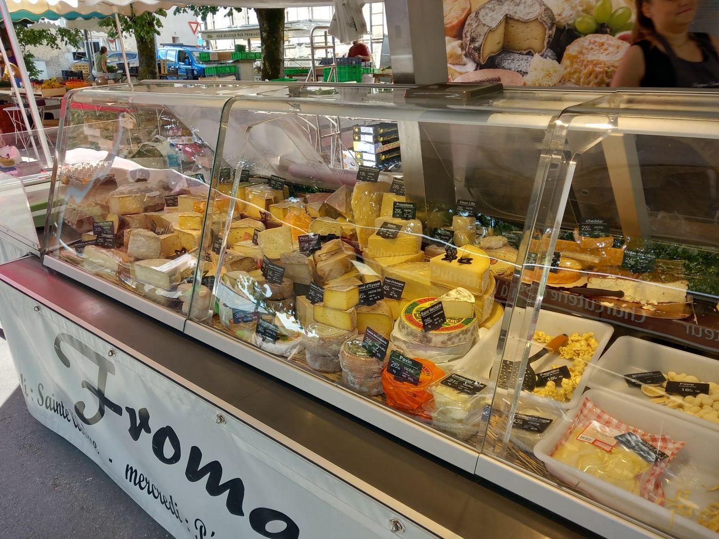Riberac market produce and stalls